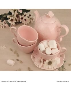 سرویس پذیرایی اینگلیش هوم صورتی طرح گل