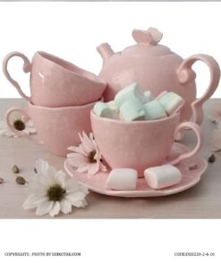 سرویس پذیرایی اینگلیش هوم صورتی طرح گل