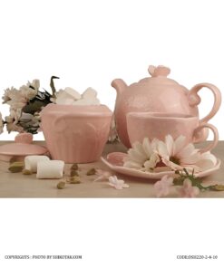 سرویس پذیرایی اینگلیش هوم صورتی طرح گل