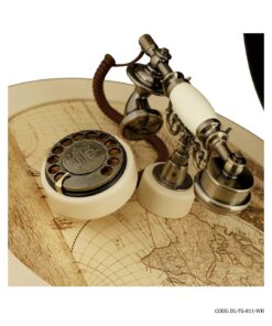 تلفن پایه دار چوبی مدل کره سفید