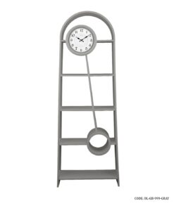 ساعت مبله چوبی و قفسه مدل ترکیبی رنگ طوسی