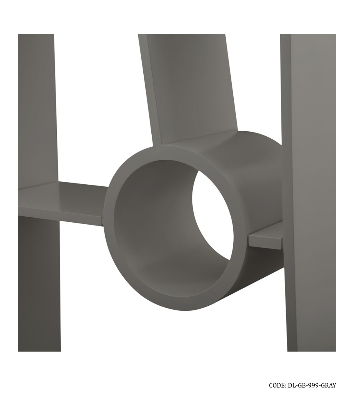 ساعت مبله چوبی و قفسه مدل ترکیبی رنگ طوسی