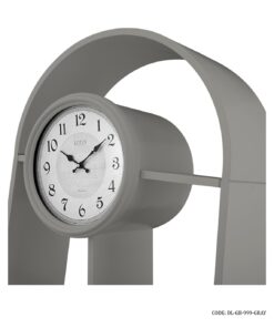 ساعت مبله چوبی و قفسه مدل ترکیبی رنگ طوسی