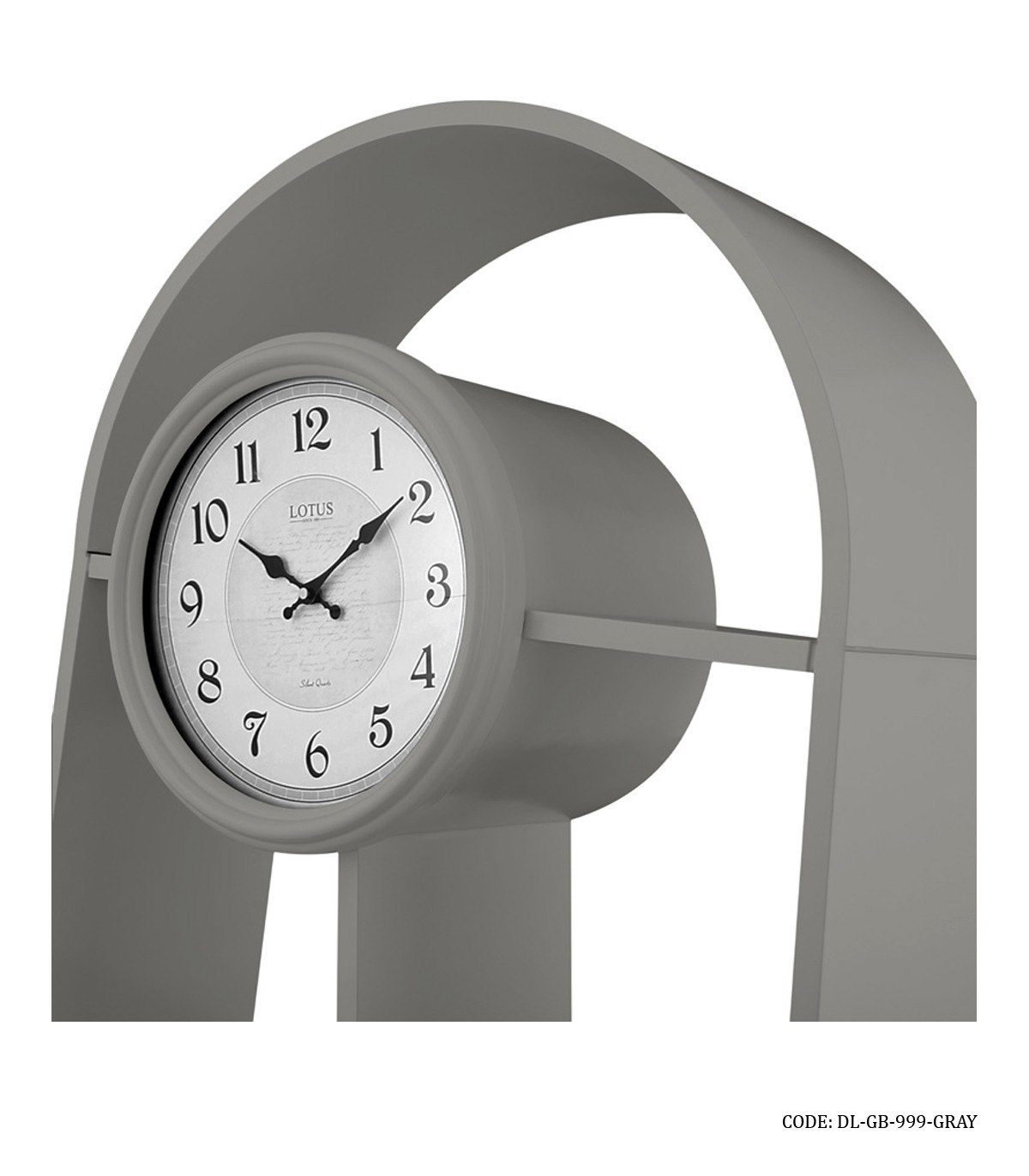 ساعت مبله چوبی و قفسه مدل ترکیبی رنگ طوسی