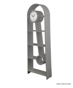 ساعت مبله چوبی و قفسه مدل ترکیبی رنگ طوسی