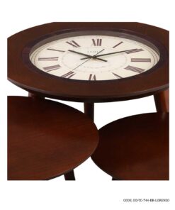 میز عسلی ساعت دار سه تکه LORENZO مدل 744 قهوه ای