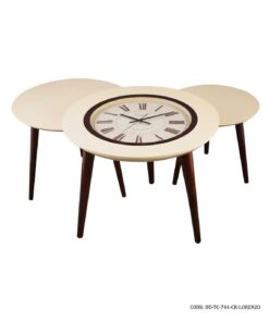 ست میز عسلی ساعت دار سه تکه LORENZO مدل 744 کرم