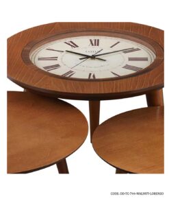 ست میز عسلی ساعت دار سه تکه LORENZO مدل 744 گردویی