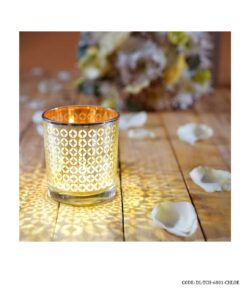 جا شمعی لیوانی شیشه ای 6801 مدل CHLOE