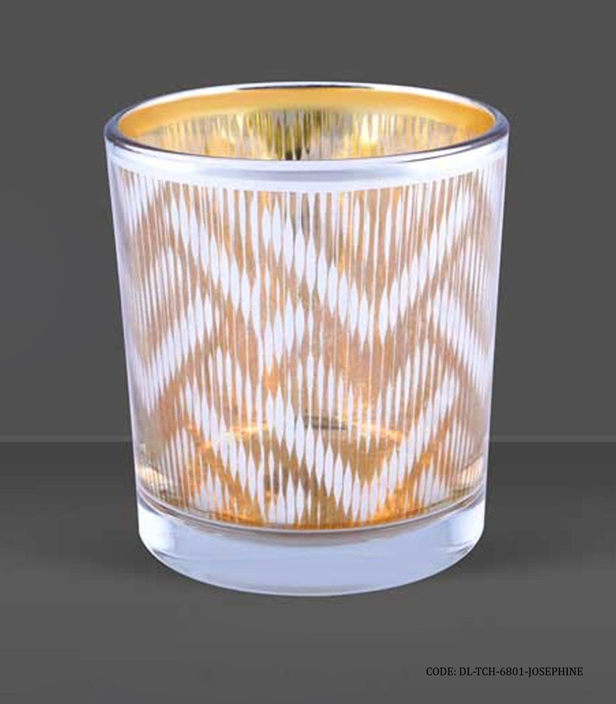 جا شمعی لیوانی شیشه ای 6801 مدل JOSEPHINE