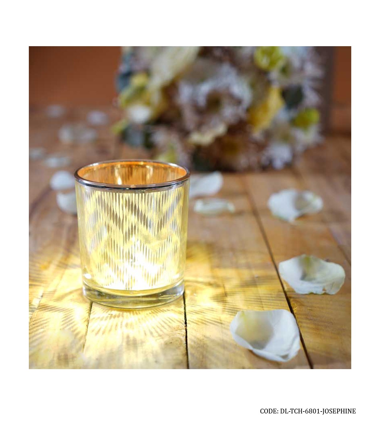 جا شمعی لیوانی شیشه ای 6801 مدل JOSEPHINE
