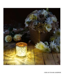 جا شمعی لیوانی شیشه ای 6801 مدل JOSEPHINE