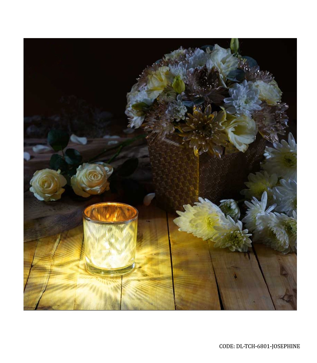 جا شمعی لیوانی شیشه ای 6801 مدل JOSEPHINE