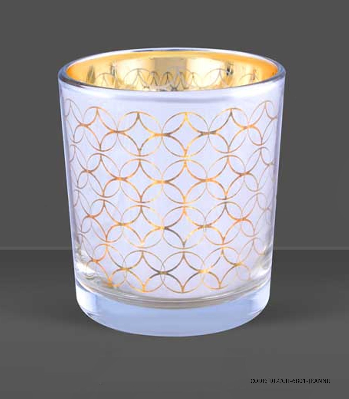 جا شمعی لیوانی شیشه ای 6801 مدل JEANNE