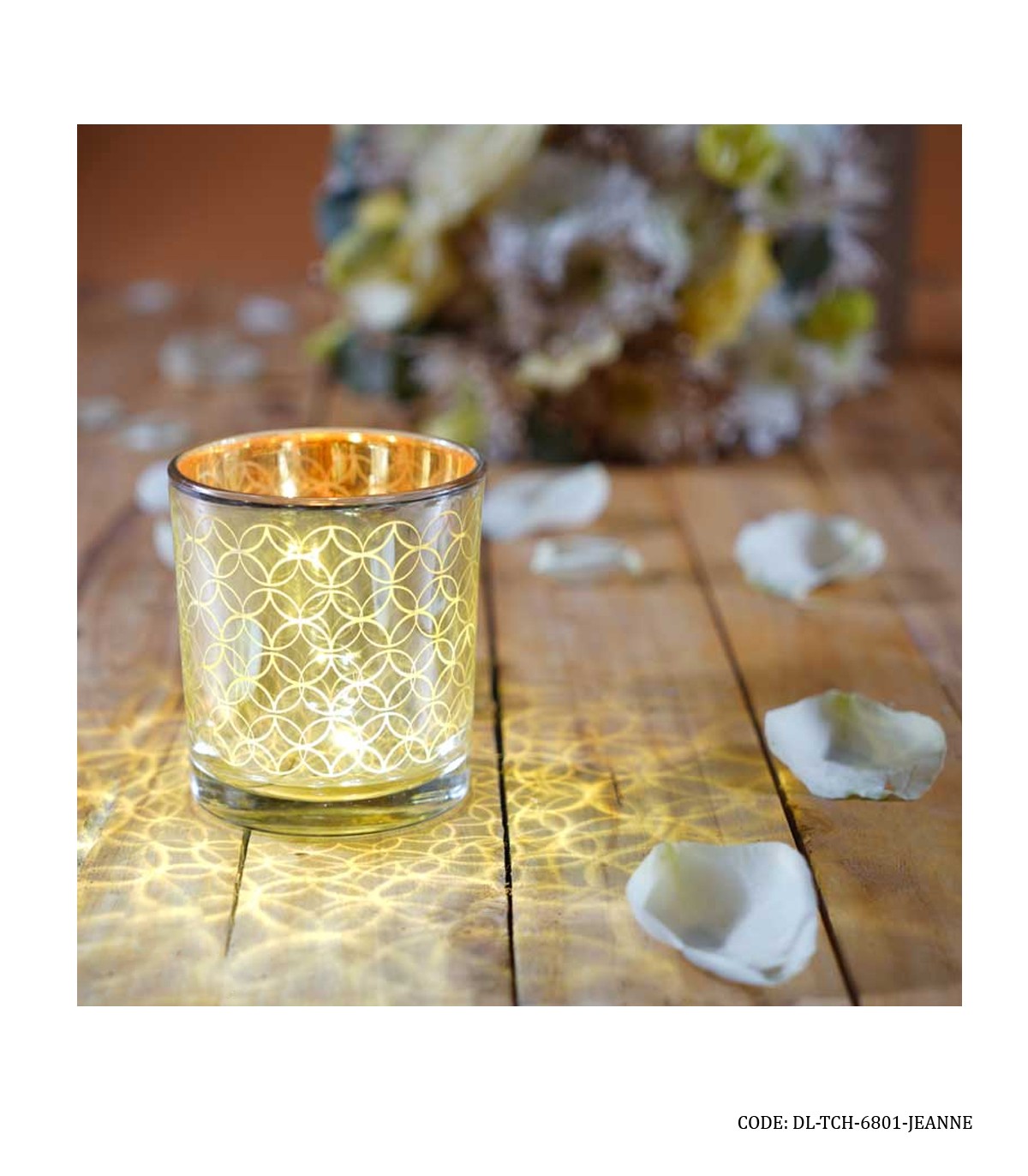 جا شمعی لیوانی شیشه ای 6801 مدل JEANNE