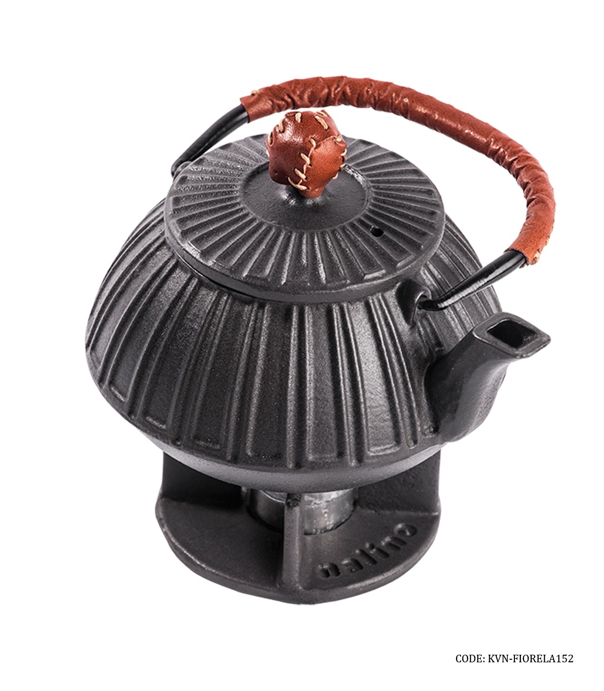 قوری چدنی با پایه و شمع مدل FIORELA