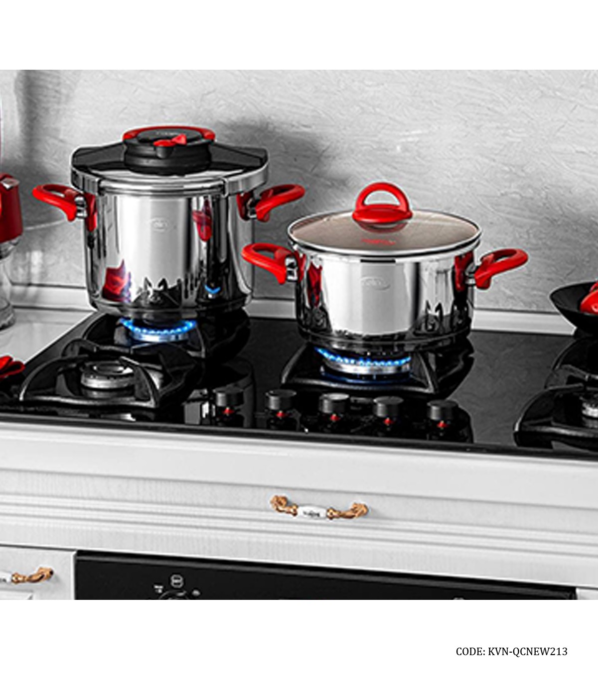 زودپز 6 لیتری دو قلو مدل QCNEW رنگ قرمز