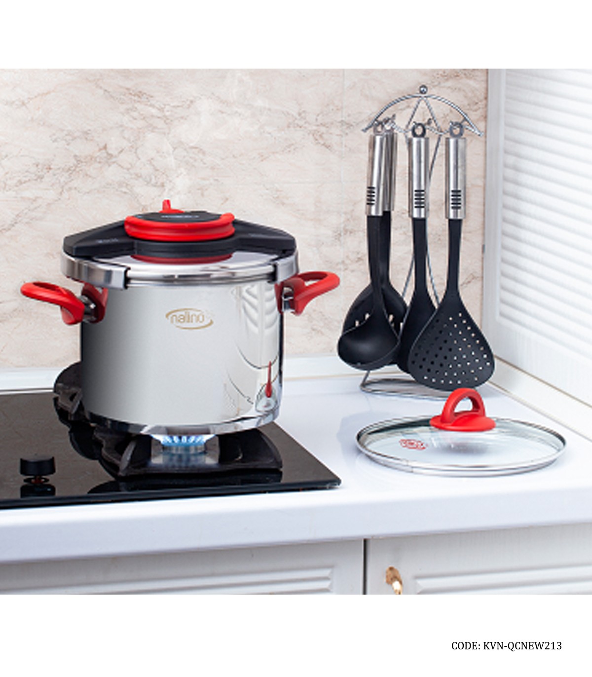 زودپز 6 لیتری دو قلو مدل QCNEW رنگ قرمز