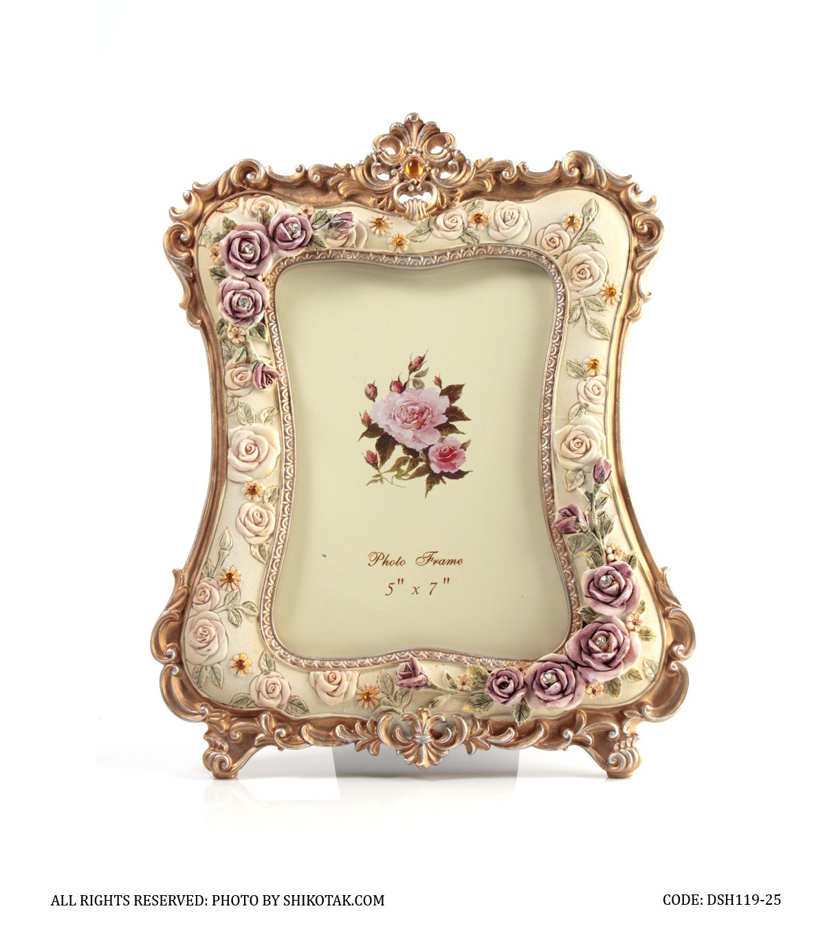 قاب عکس سلطتنی طلایی رز ارغوانی