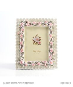 قاب عکس فانتزی گل برجسته رز صورتی