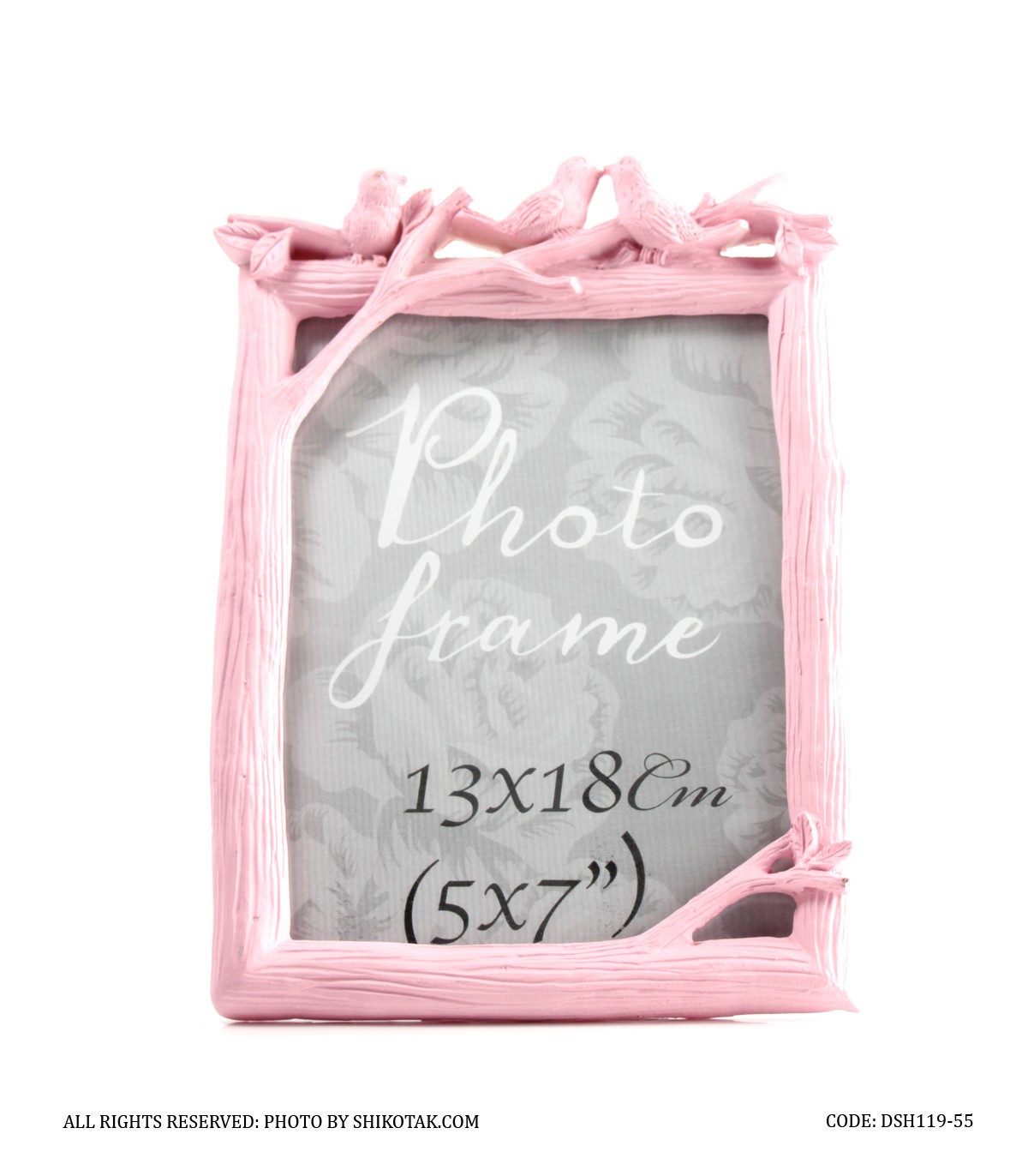 قاب عکس فانتزی عمودی طرح کبوتر صورتی