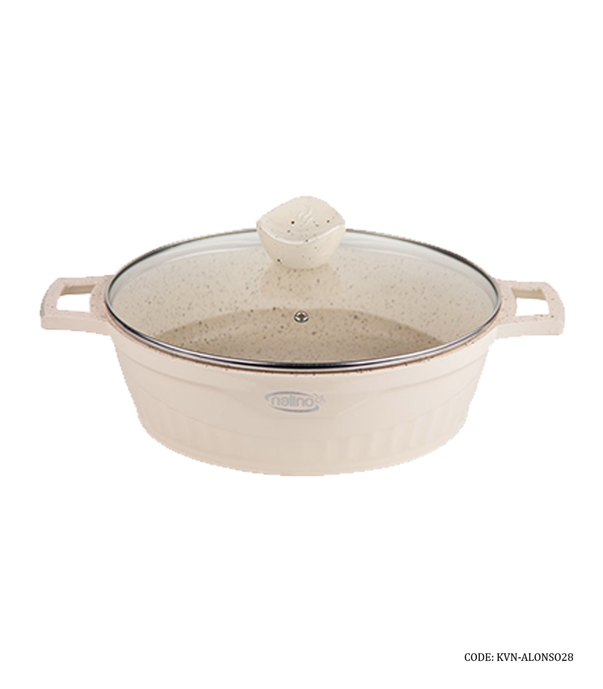 قابلمه گرانیتی سایز 28 مدل ALENSO کرم