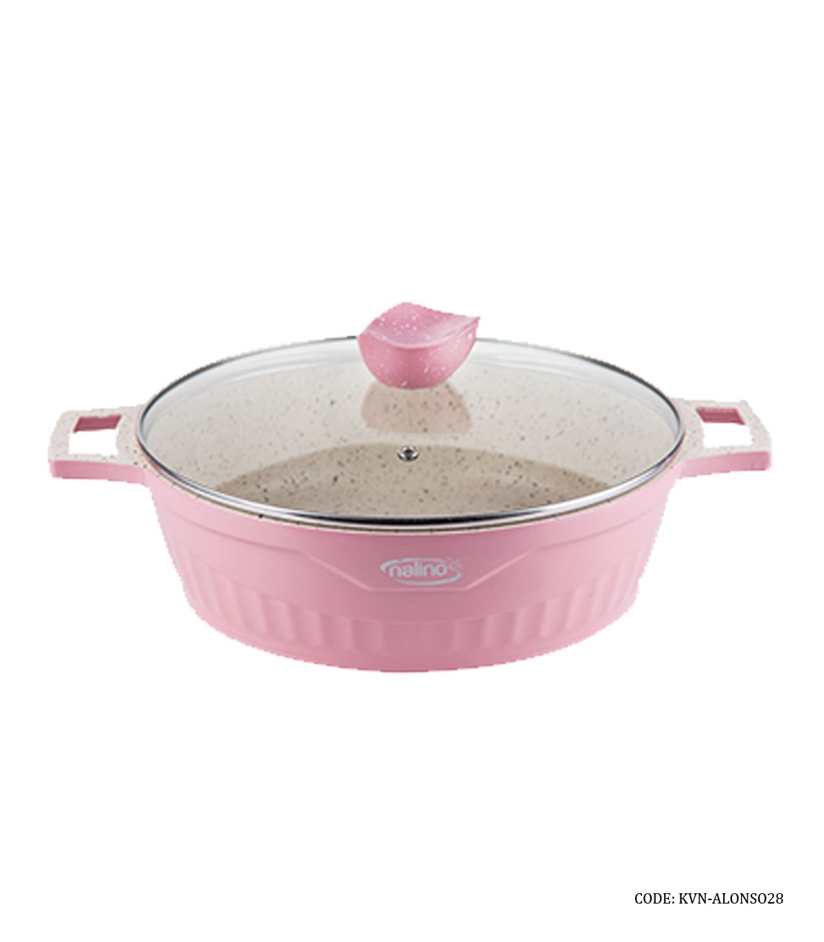 قابلمه گرانیتی سایز 28 مدل ALENSO صورتی
