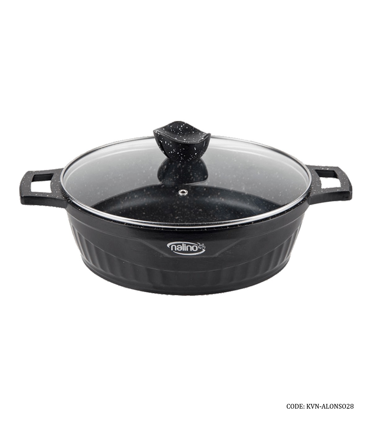 قابلمه گرانیتی سایز 28 مدل ALENSO خاکستری