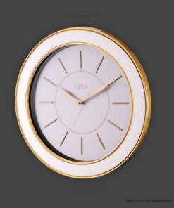 ساعت دیواری فلزی لوتوس مدل 2205 سفید طلایی