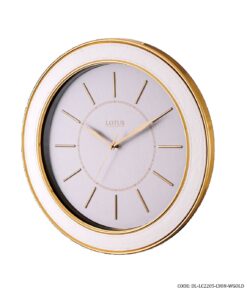ساعت دیواری فلزی لوتوس مدل 2205 سفید طلایی