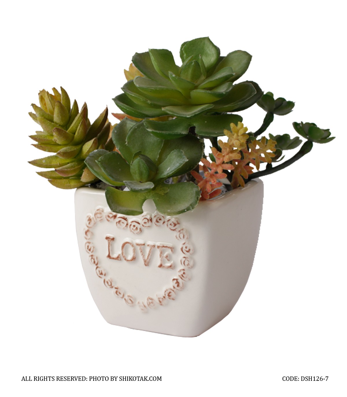 گلدان سرامیکی مربعی طرح Love