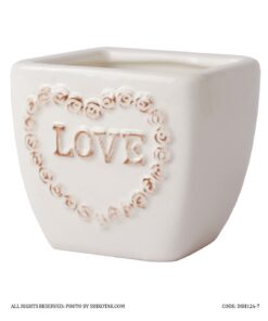 گلدان سرامیکی مربعی طرح Love