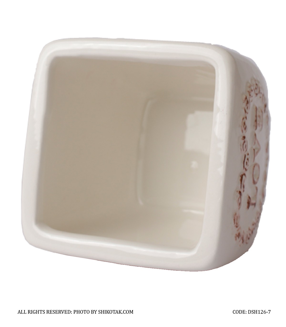 گلدان سرامیکی مربعی طرح Love