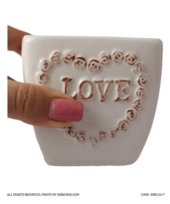 گلدان سرامیکی مربعی طرح Love