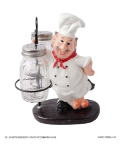 مجسمه رزینی سرآشپز نمک و فلفل پاش