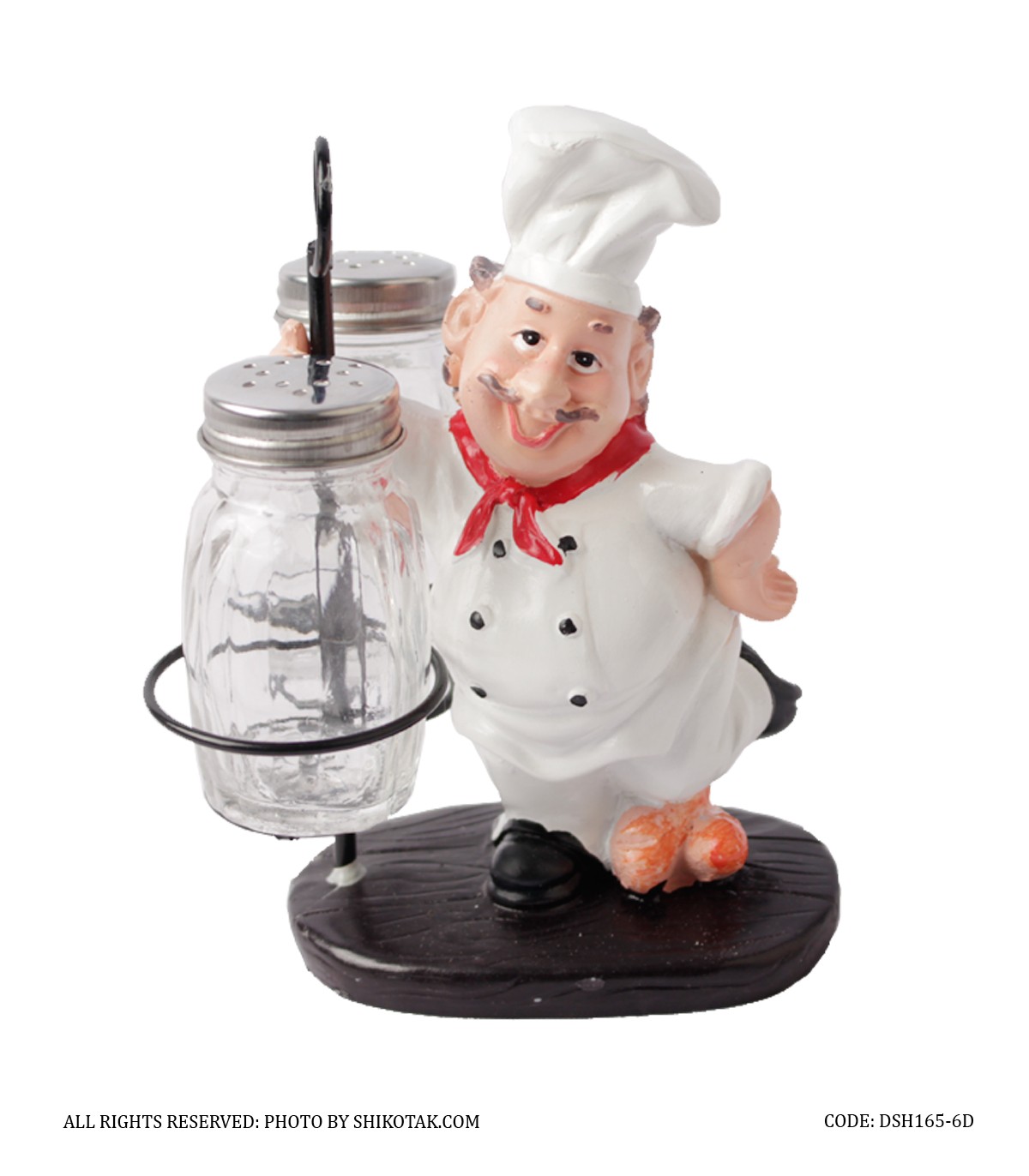 مجسمه رزینی سرآشپز نمک و فلفل پاش