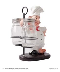 مجسمه رزینی سرآشپز نمک و فلفل پاش