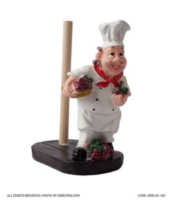 مجسمه آشپزخانه جا خلالی و جادستمالی سر آشپز با میوه