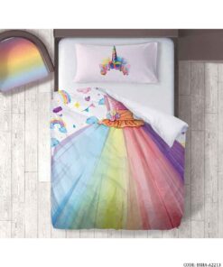 ست روتختی و ملحفه نوجوان دخترانه مدل تک شاخ