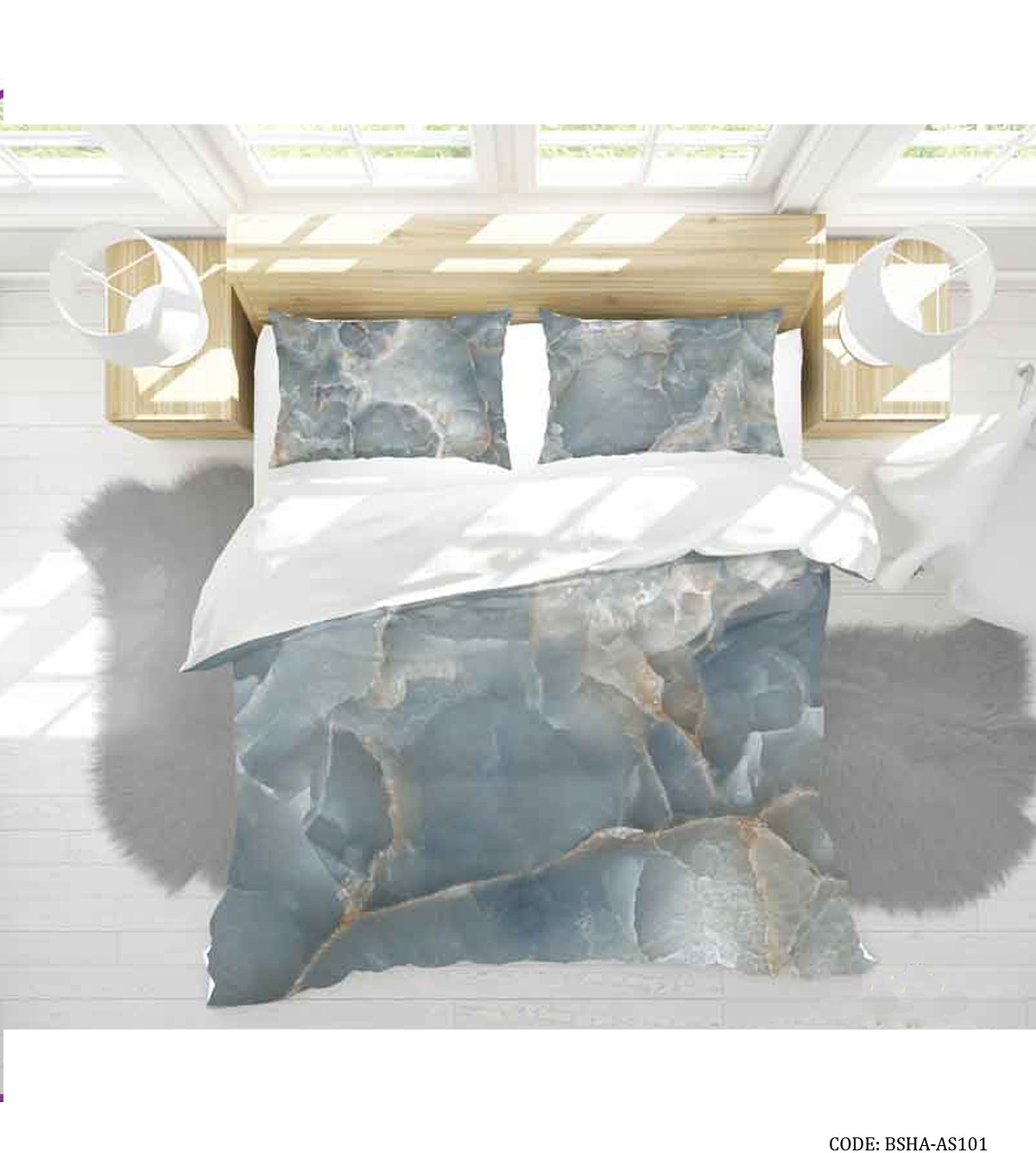 ست روتختی دو نفره مدل رقص مرمر