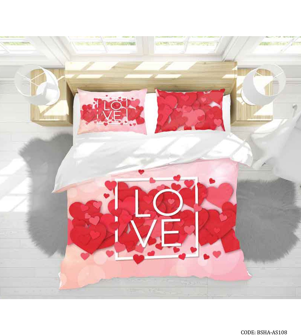 ست روتختی دو نفره مدل LOVE