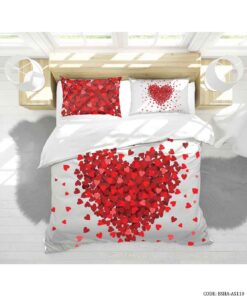سرویس روتختی و ملحفه دو نفره مدل قلب