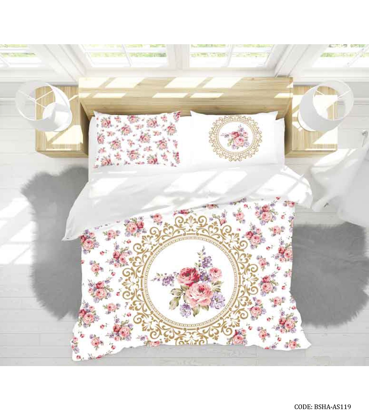 ست روتختی دو نفره مدل گل ریز