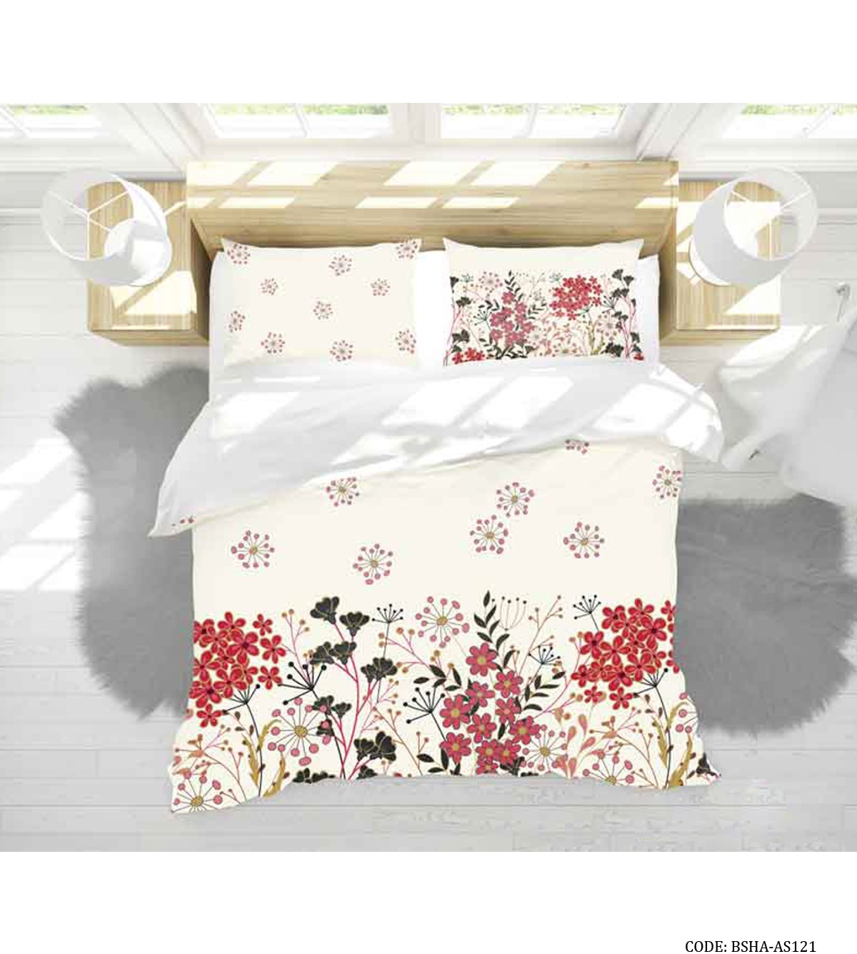 روتختی و ملحفه دو نفره مدل گلستان