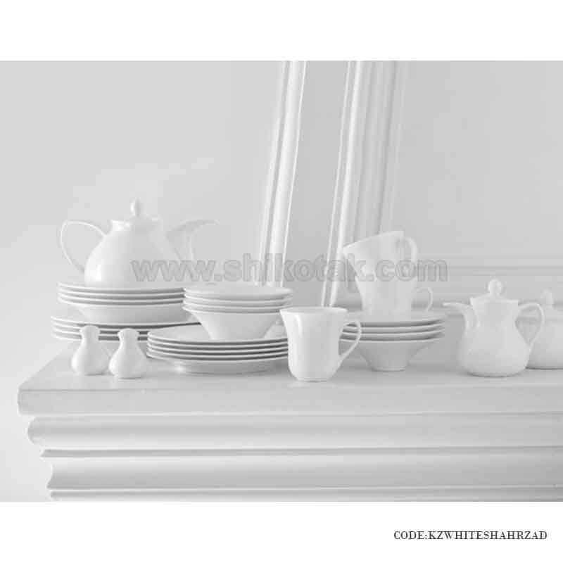 سرویس چینی زیبای ایرانی زرین 12 نفره سفید