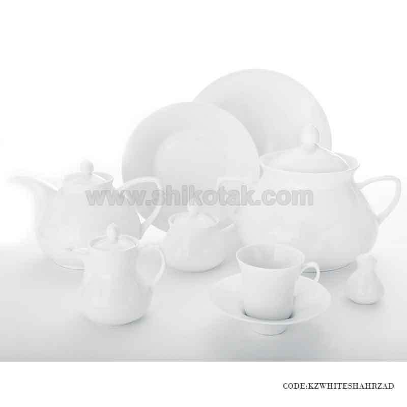 سرویس چینی زیبای ایرانی زرین 12 نفره سفید