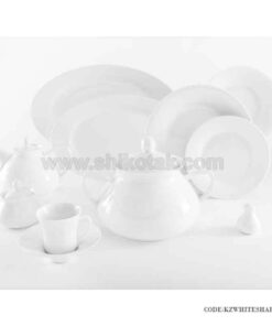 سرویس چینی زیبای ایرانی زرین 12 نفره سفید