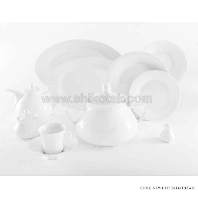 سرویس چینی زیبای ایرانی زرین 12 نفره سفید
