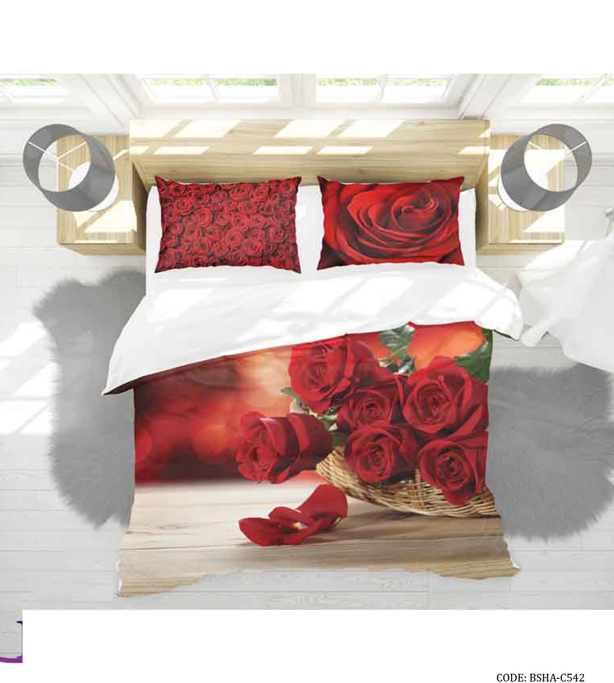 روتختی سه بعدی دو نفره مدل سبد رز