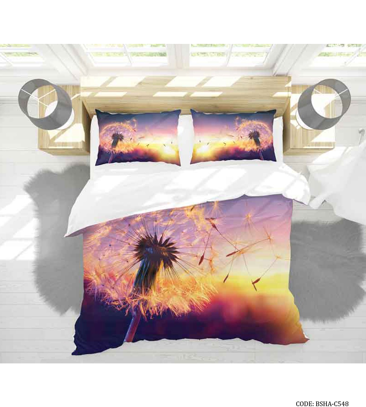 ست روتختی سه بعدی دو نفره مدل قاصدک